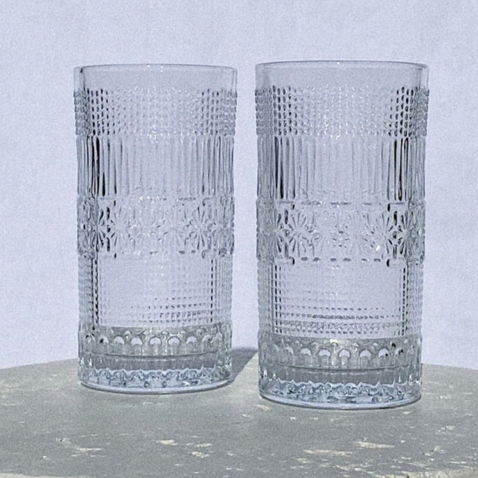 Detailed Tall Glass - Set of 2